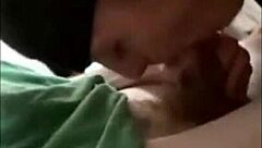 My good friend worships my cock with deepthroat, swallowing every drop, but spits some out in this homemade video