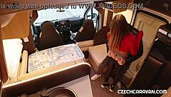 Blonde MILF's caravan sex from dating site sparks hardcore handjob and blowjob frenzy.