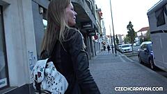 Blonde MILF's caravan sex from dating site sparks hardcore handjob and blowjob frenzy.