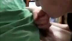 My good friend worships my cock with deepthroat, swallowing every drop, but spits some out in this homemade video