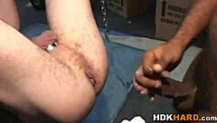 Gay hunk interacts with black partner in high definition group setting