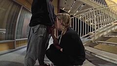 Home video of amateur couple having sex in front of their hotel room