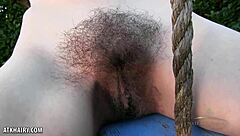 Aislynn swings her hairy pussy open for you