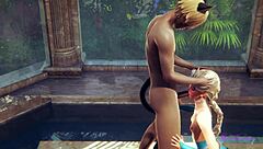 Elsa femboy in Disney Frozen yaoi manga scene