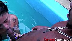 Morena With Lust Sucking Cock In The Pool!