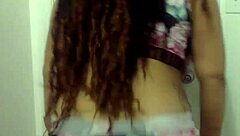 Big tit ebony milf shakes her ass wildly in the bathroom!