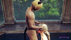 Elsa femboy in Disney Frozen yaoi manga scene