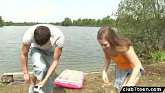 Hot Teen 18+ Has Outdoor Sex By The Lake With Big Cock