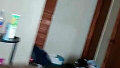 Dirty milf slut spits cum on her big tits in cuckold scene