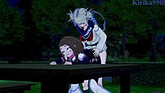 Intense futanari action with Ochako and Himiko - MHA