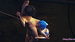 Jinx gives an uncensored blowjob in league of legends hentai