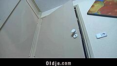 horny hotel maid bangs an oldman customer in bathroom!