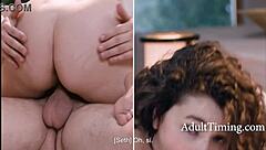 Geeky teen Leana Lovings in split-screen Spanish subs
