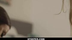 foster teen 18+ blows and fucks in group sex, learning not to keep secrets from parents.