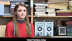 Rosalyn, a petite teen, gets into an intimate experience with police officers after being accused of burglary