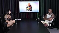 Will Mastro flashes in sheer red lingerie for exhibitionist group fun