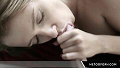 Why is this horny whore giving a blowjob in the hotel?