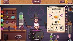 3D animated witch dating sim with pixel art graphics