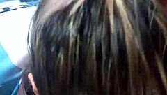 The blonde slut gives blowjob to friend, swallowing cum like liquid lunch.