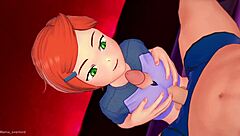 gwen loves teasing with big cock in uncensored hentai