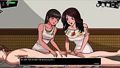 Beautiful anime couple enjoys hot sex in Paradise Lust game