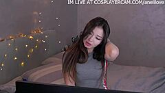 Home video of an Asian cosplayer in sexy costume on Chaturbate