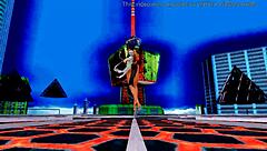 A beautiful half-naked whore dances with her naked pussy exposed