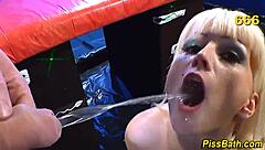 i’m into this bizarre blonde drinking urine, it’s wild and freaky as hell!