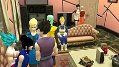 Videl and number 18 swap husbands in dragon ball hentai