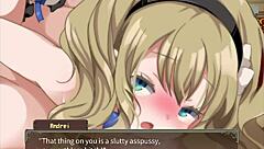 Branded Azel, horny adventurer, prostitute for big cocks in hentai!