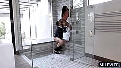 hot black cougar gets interracial action