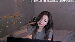 Home video of an Asian cosplayer in sexy costume on Chaturbate
