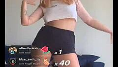 Tons of bouncing fun with blonde boobs in tight shorts