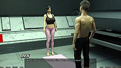 Milf Stretches Big Boobs in Stranded Space