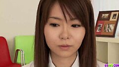 Beautiful Japanese teen gets fucked in both holes - see more at 69avs.com