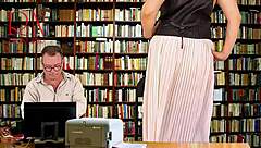 Busty librarian seduces her boss for a steamy encounter