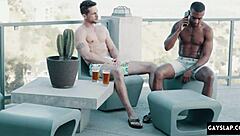 Guy says, 'first time with big black cock, it's rough and squirting'