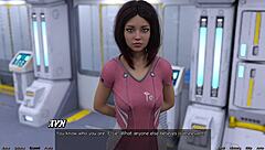 Milf Stretches Big Boobs in Stranded Space