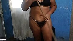 Chubby Colombian teen gets horny with stepfather's huge cock pov