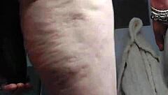 german granny fucks hairy pussy with cucumber