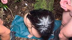 Doing yoga in the forest while two horny guys fill my pussy and mouth with cum - yenifer chacon, brady bud, and raul bud