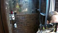 two girlfriends showering together in the bathroom, so hot