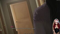 Cartoon porn game with Asian girl in fishnet and corset