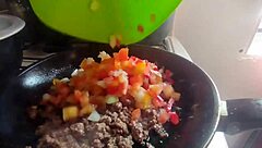 hot stepmother teaching cooking but knowing he wants her so he eats her pussy