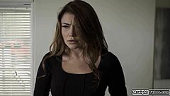 Boss shares moment with big tits babysitter.