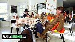 thanksgiving prank war turns into wild stepsibling orgy with stepmom! 😜