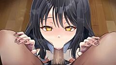 I give Junior a passionate blowjob in this hentai anime scene.