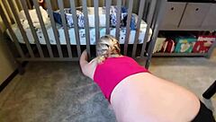 pregnant stepmother gets stuck under the crib blowjob taboo
