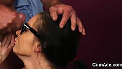 Nasty Centerfold Swallows Every Drop Of Cumshot