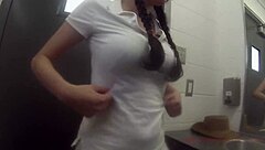 they have public sex with creampie at the park, flashing and bent over